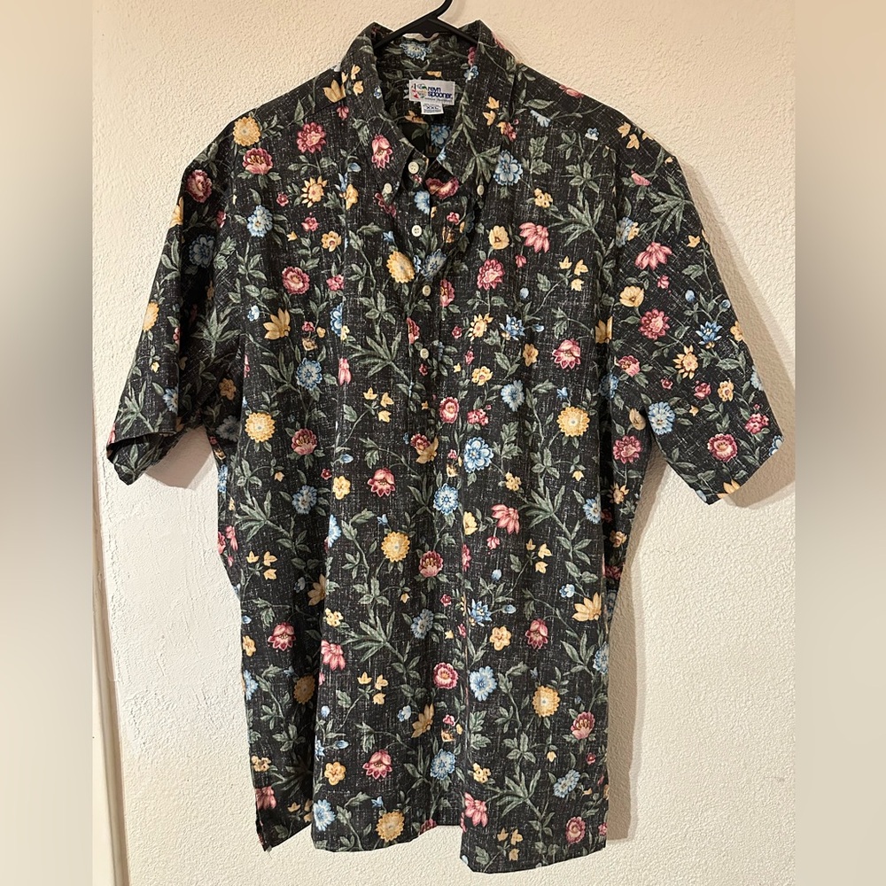 Reyn Spooner Pullover Shirt Men Floral Reverse Print VTG Short Sleeve Size XXL